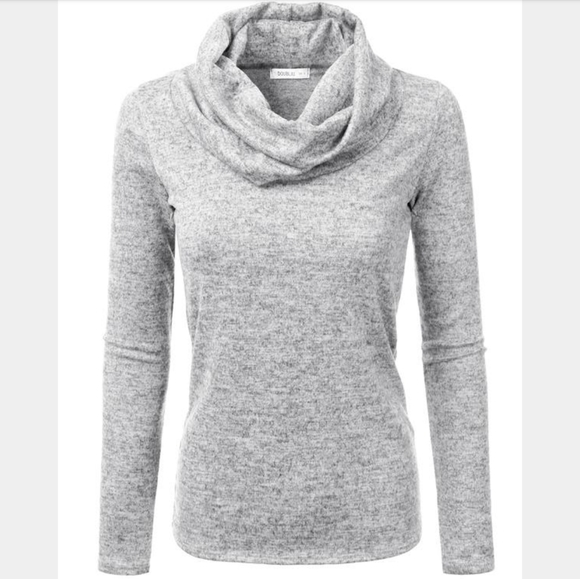 Doublju Sweaters - Women's Cowl Neck Pullover Sweater